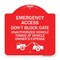 Signmission Emergency Access Don't Block Gate Unauthorized Vehicles Towed at Vehicle Owners Expe, RW-1818-24112 A-DES-RW-1818-24112 - alternate 1